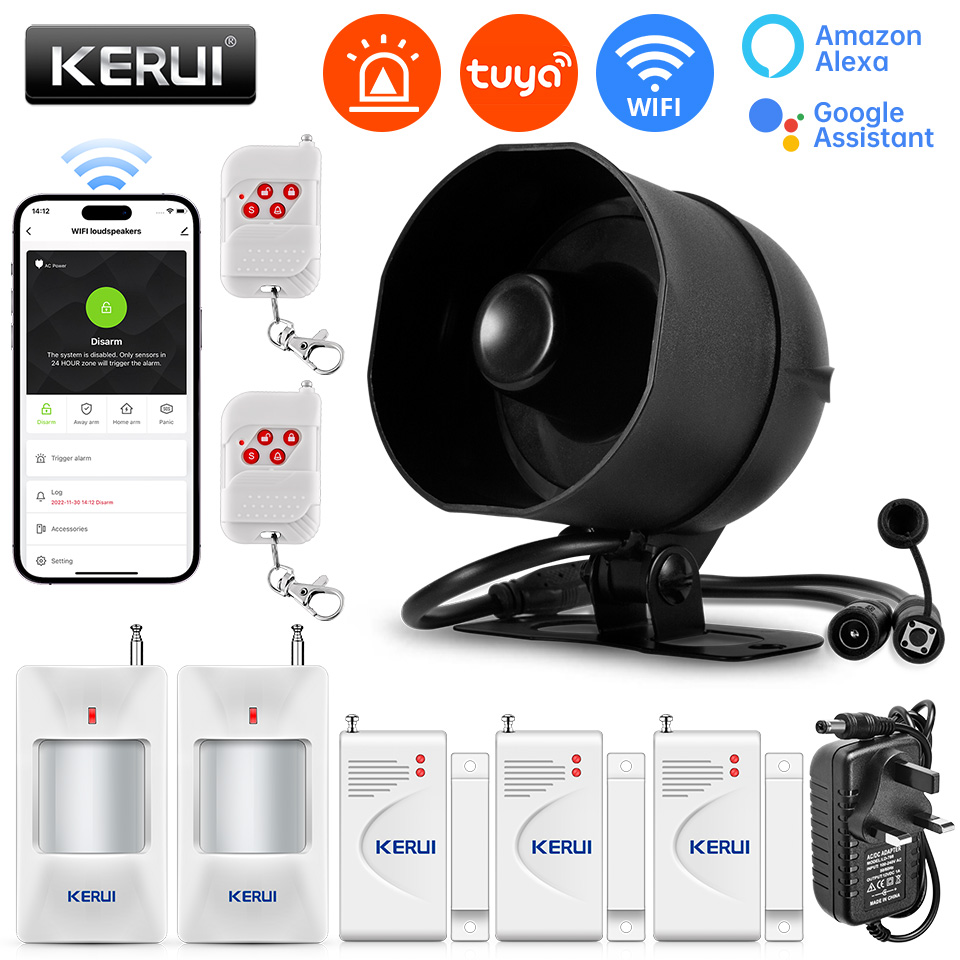 Sim Gsm Alarm - KERUI 120db Siren Alarm Sistemi WiFi