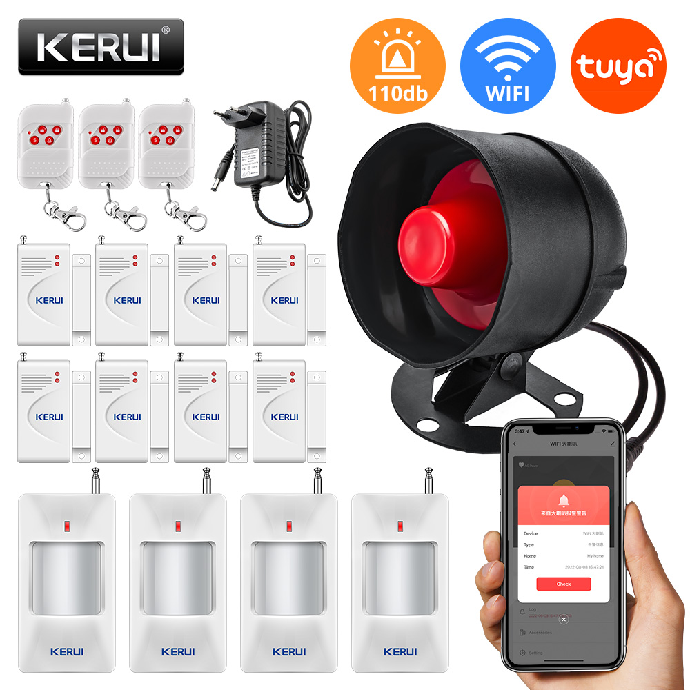 Sim Gsm Alarm - KERUI Tuya WIFI yüksek sesle hoparlör
