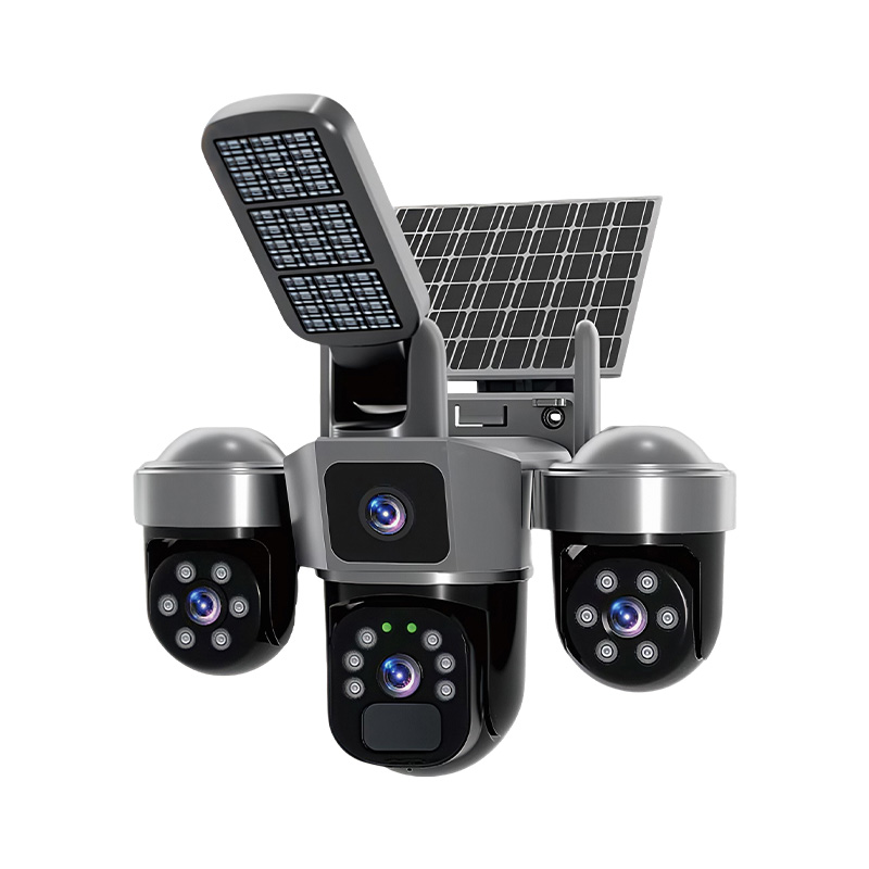 6MP V380 APP Güneş Enerjili Üç - Home Security Flood Lights incelemesi ve fiyatı