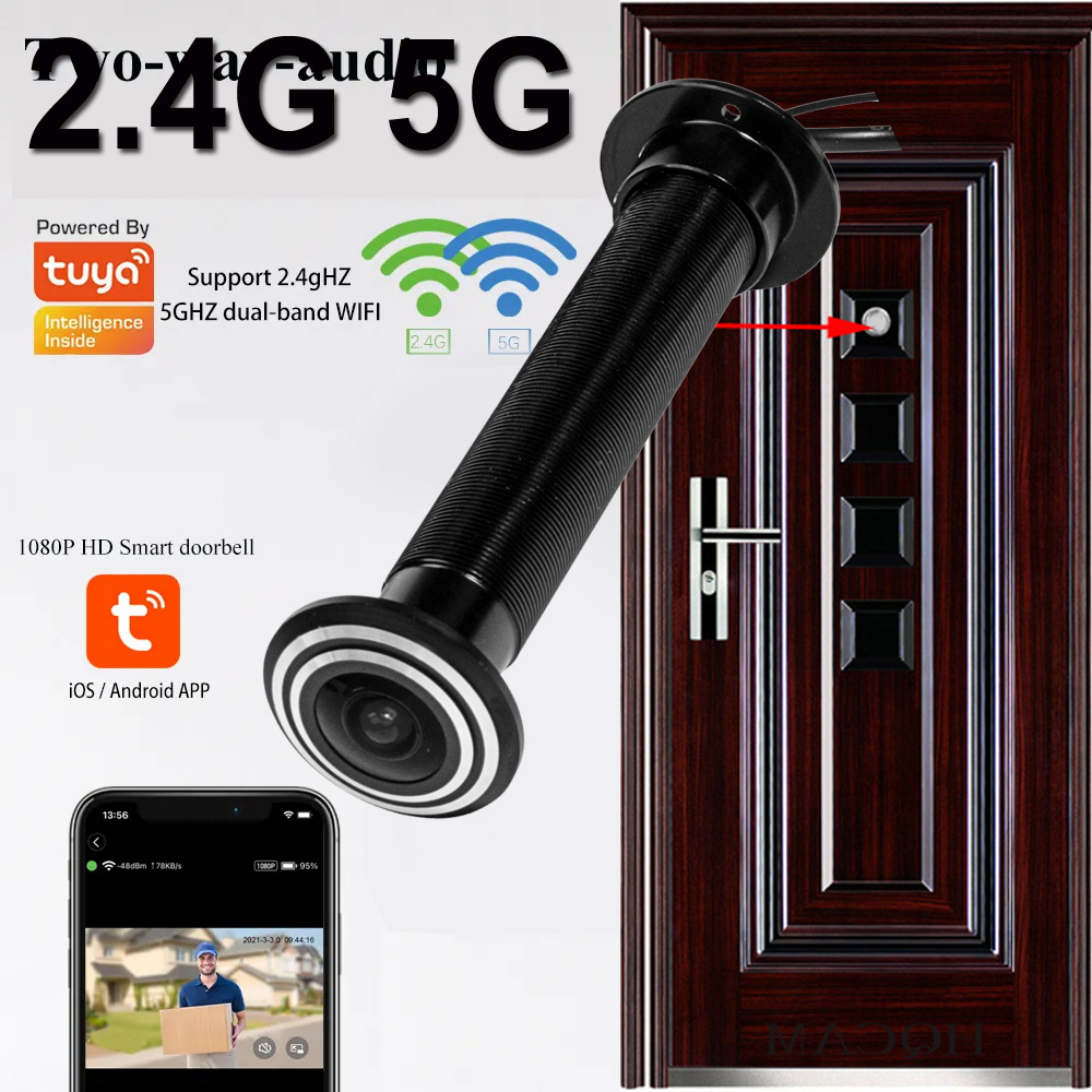 16mm kapı Wifi göz kamera 5G 2 - Home Security Front Door Camera incelemesi ve fiyatı