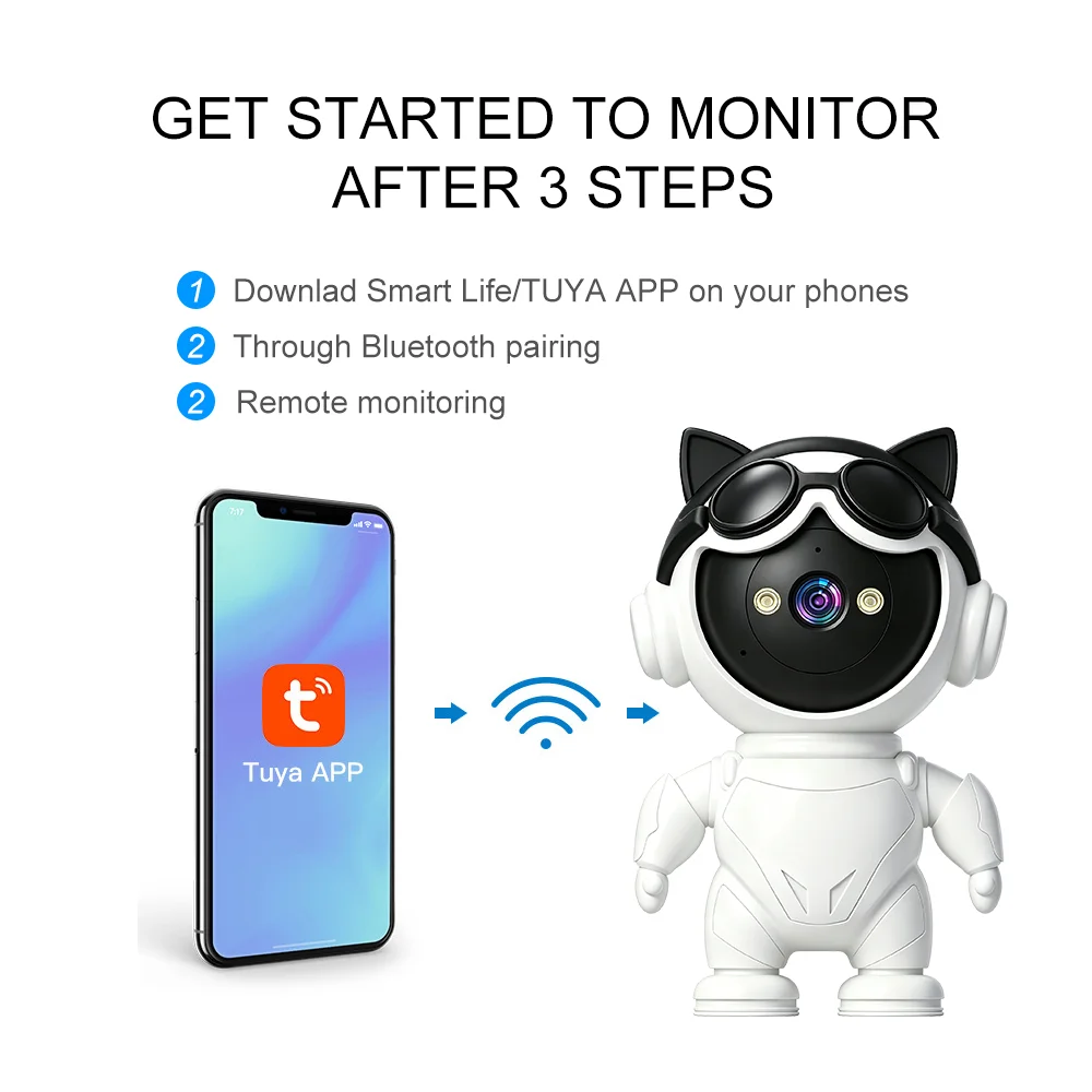 Tuya Akıllı Kablosuz IP Kamera - Home Security Robot incelemesi ve fiyatı
